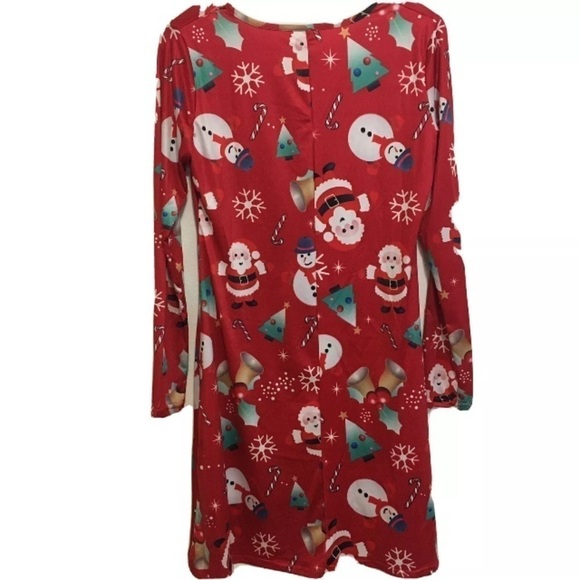 Christmas Long Sleeved Dress With Rounded Neck Size Medium NEW - Picture 2 of 6